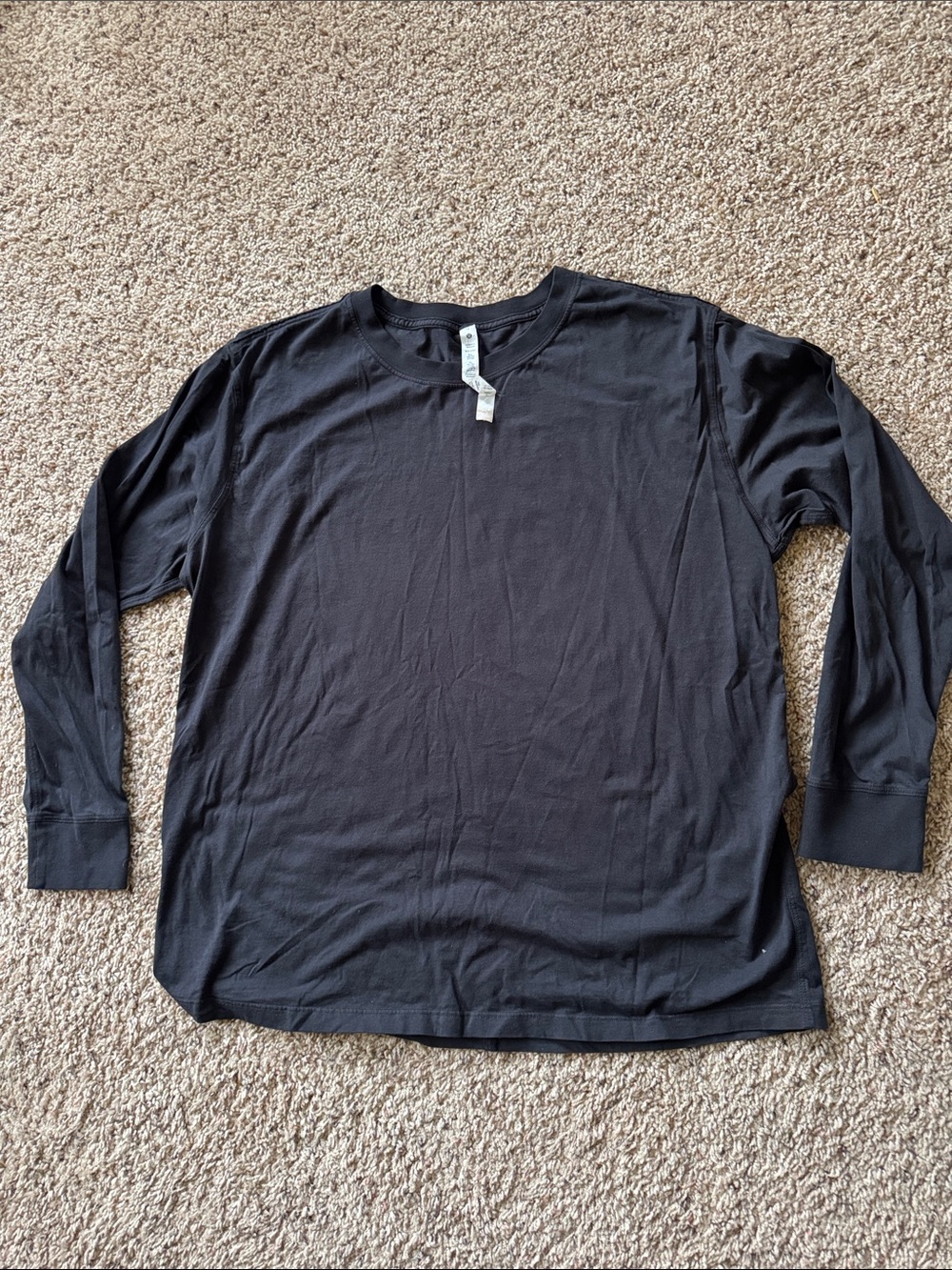 Women’s Lululemon -long Sleeve Cotton Crewneck Shirt - Black